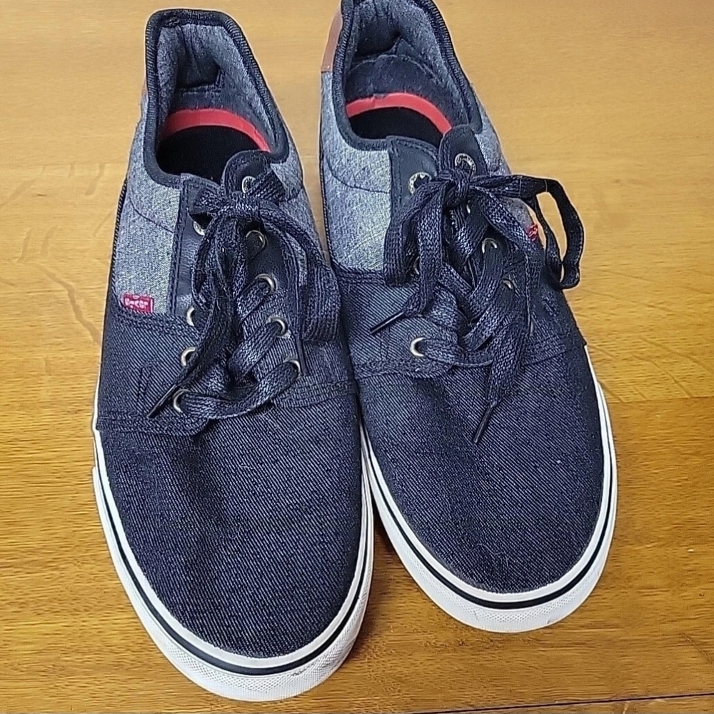 LEVI'S Comfort Men's Black Denim Sneaker Shoes Size 12 Very Good